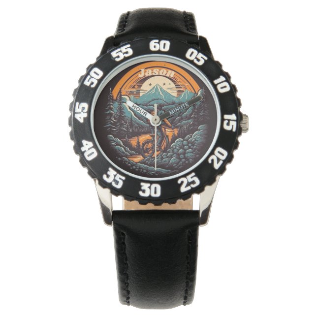 Cycling Life, Retro anpassbar Armbanduhr (Vorderseite)