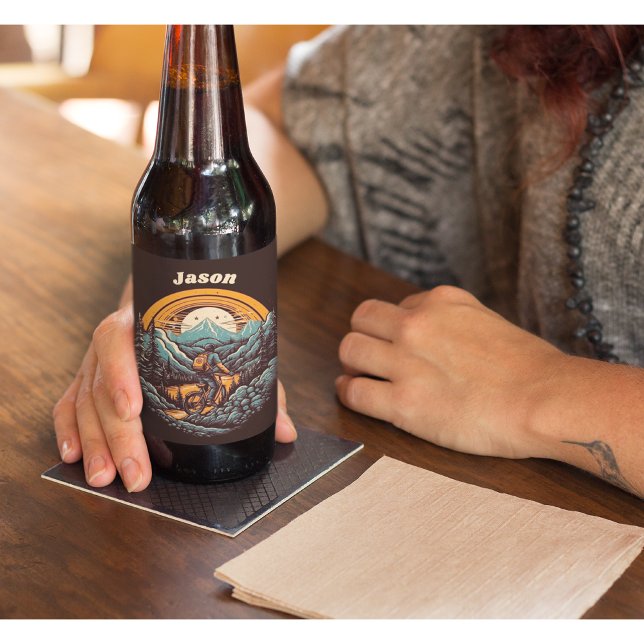 Cycling Life, Retro anpassbar Bierflaschenetikett (Von Creator hochgeladen)