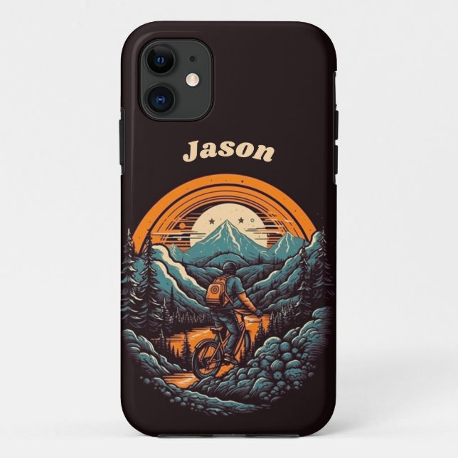 Cycling Life, Retro anpassbar Case-Mate iPhone Hülle (Rückseite)