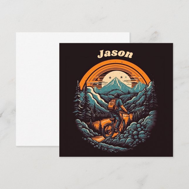 Cycling Life, Retro anpassbar Einladung (Vorne/Hinten)