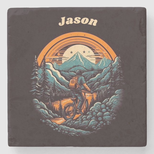 Cycling Life, Retro anpassbar Steinuntersetzer (Vorderseite)