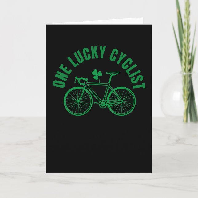 Cycling One Lucky Cyclist Saint Patrick's Day Him Karte (Vorderseite)