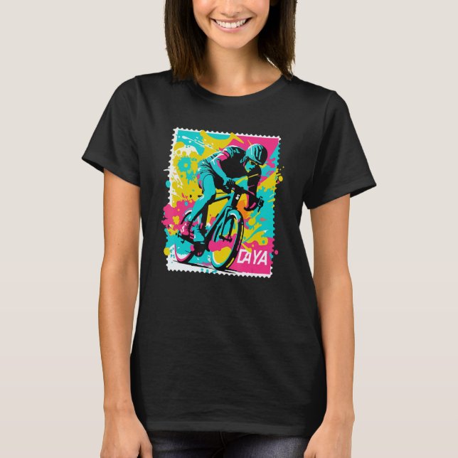 Cycling racing bike rider stamp cool cyclist T-Shirt (Vorderseite)