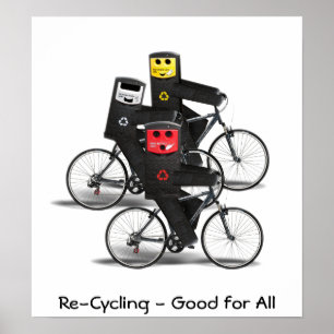 Cycling Recycle Bins Poster