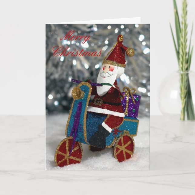 Cycling Santa Feiertagskarte (Vorderseite)