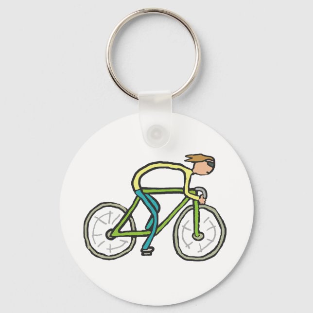 Cycling Stickman Schlüsselanhänger (Vorderseite)