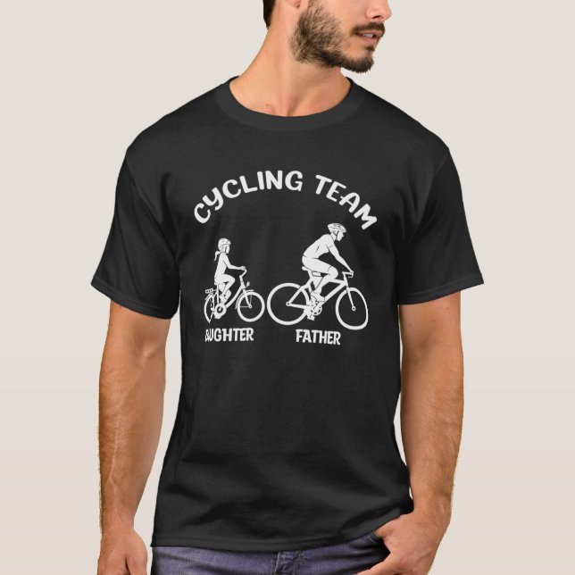 Cycling Team Father Daughter Family Matching Cycli T-Shirt (Vorderseite)