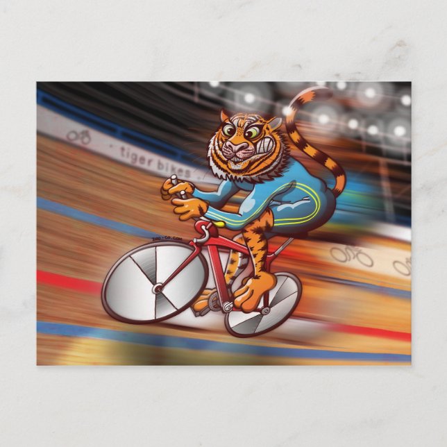 Cycling Tiger Postkarte (Vorderseite)