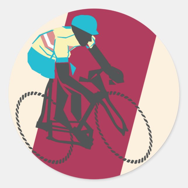 Cyclist #2 runder aufkleber (Vorderseite)
