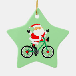 Cyclist Christmas Biking Keramik Ornament
