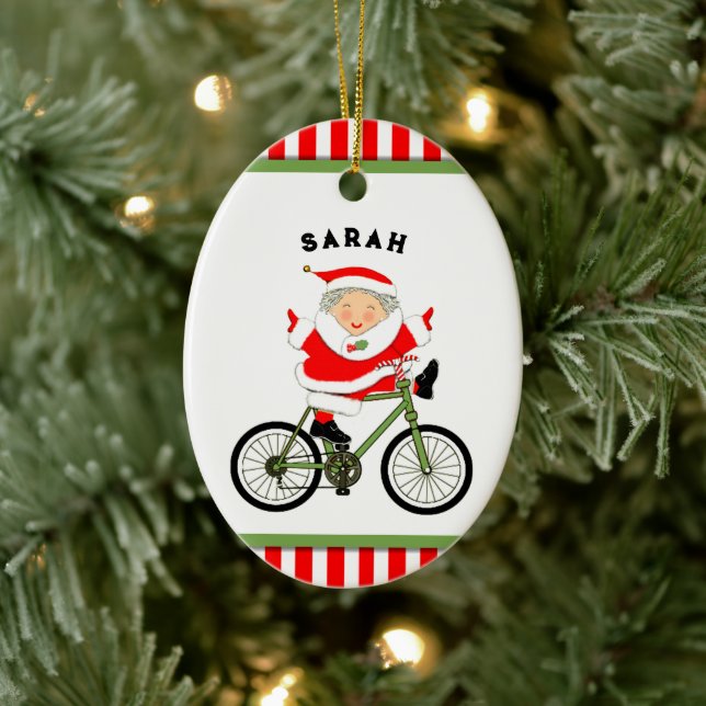 Cyclist Christmas Collectible Keramik Ornament (Baum)