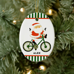 Cyclist Christmas Collectible Keramik Ornament