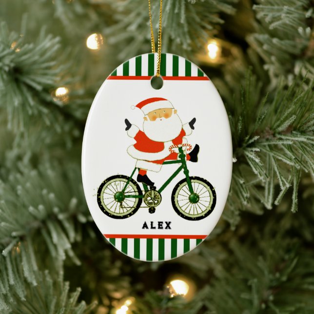 Cyclist Christmas Collectible Keramik Ornament (Baum)