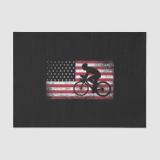 Cyclist Cycling Bicycle American Flag 4th of July Seidenpapier