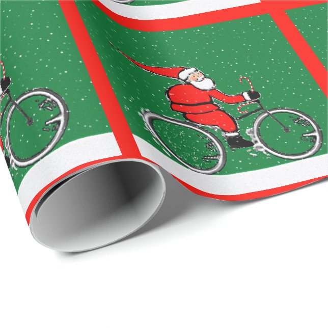 Cyclist Cycling Weihnachtsgeschenk Geschenkpapier (Rolleneckpunkt)