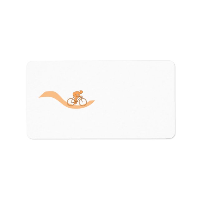Cyclist Design in Orange. Adressaufkleber (Vorne)