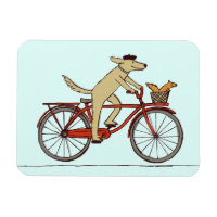 Cyclist Dog with Squirrel Friend - Fun Animal Art
