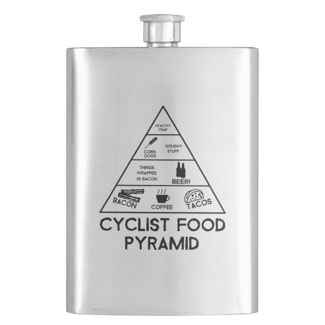 Cyclist Food Pyramide Flachmann (Vorderseite)