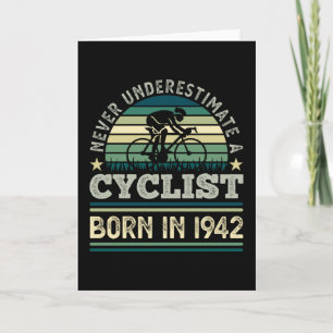 Cyclist geboren 1942 80. Geburtstagsgeschenk Fahrr Karte