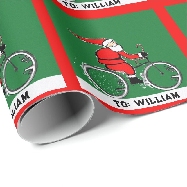 Cyclist Holiday-Geschenk Geschenkpapier (Rolleneckpunkt)