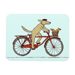 Cyclist Hund mit Eichhörnchenfreund - Fun Animal  Magnet