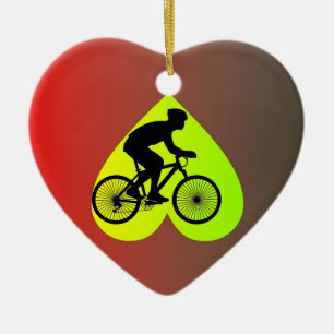 Cyclist Keramik Ornament