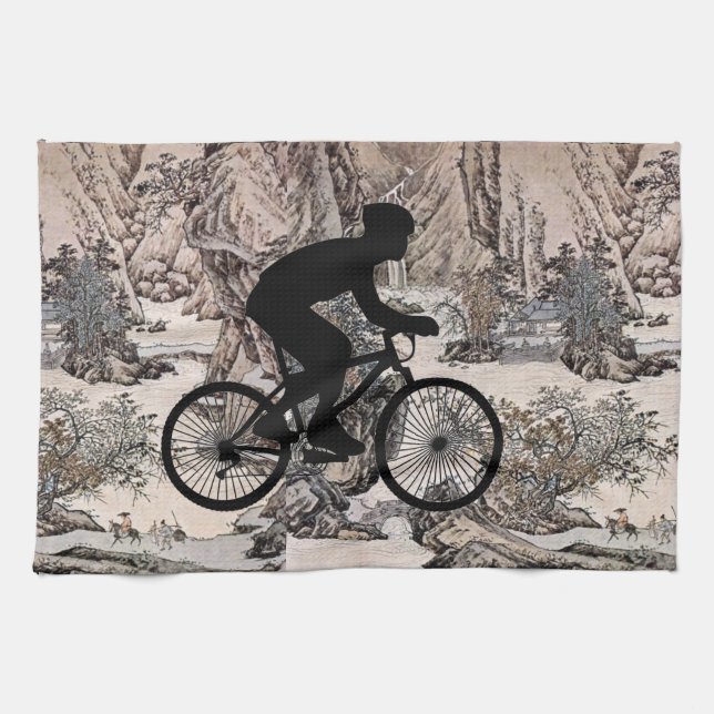 Cyclist Kitchtuch Geschirrtuch (Horizontal)