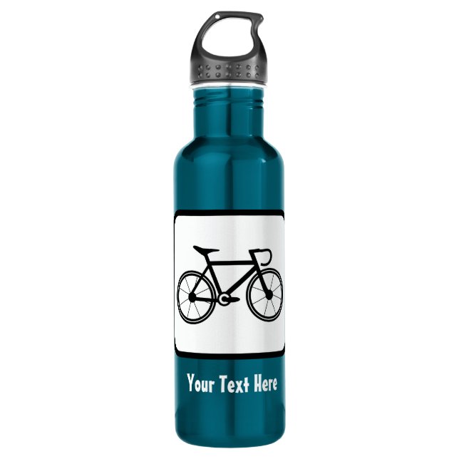 Cyclist-Logo — individuell anpassbar Edelstahlflasche (Vorderseite)