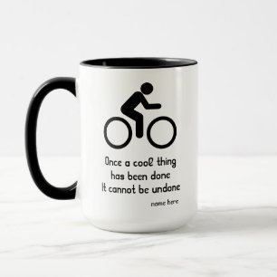 Cyclist Modern Chic Bicycle Cooler Name Tasse