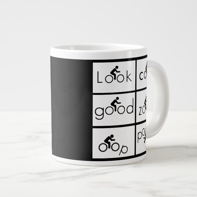 Cyclist-Spaß Jumbo-Tasse (Vorderseite Rechts)