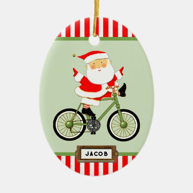 Cyclist Weihnachtsgeschenk Keramik Ornament (Vorne)