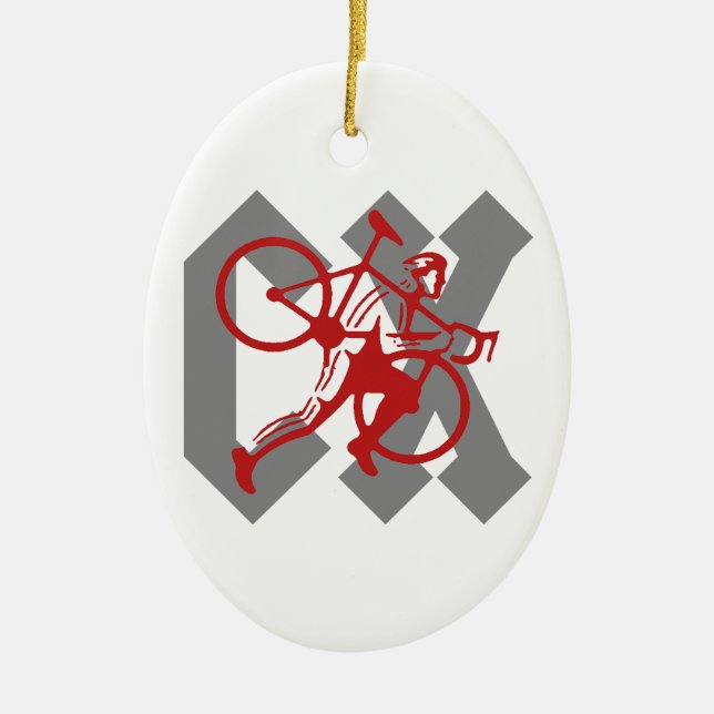Cyclocross Keramik Ornament (Vorne)