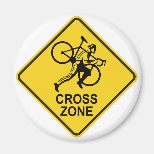 Cyclocross Zone Road Sign Magnet (Vorne)