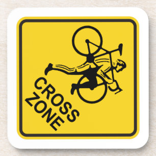 Cyclocross Zone Road Sign Untersetzer