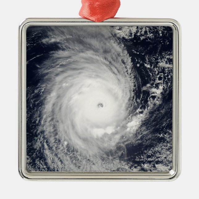 Cyclone Adeline-Juliet bewegt West Silbernes Ornament (Vorne)