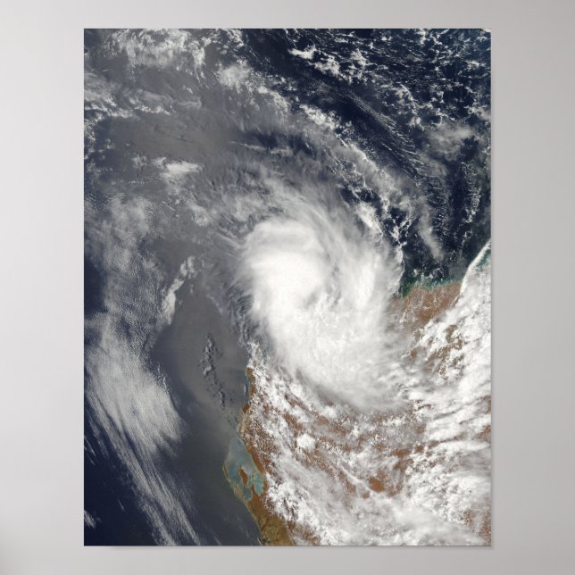 Cyclone Dominic vor der Küste der Western Austra Poster (Vorne)