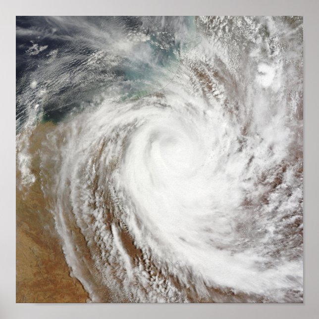 Cyclone Laurence bewegt sich weit ins Landesinnere Poster (Vorne)