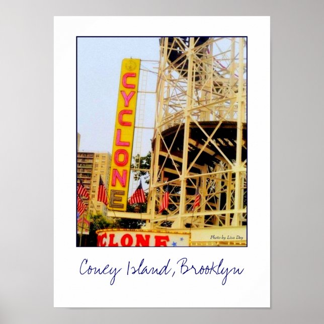 Cyclone Rollercoaster Sign Poster (Vorne)