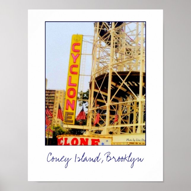 Cyclone Rollercoaster Sign Poster (Vorne)