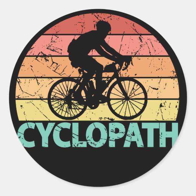 Cyclopath Funny Cycling Runder Aufkleber (Vorderseite)