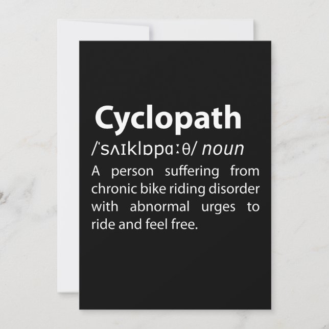 Cyclopath Funny Dictionary Definition (Vorderseite)