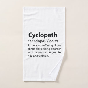 Cyclopath Funny Dictionary Definition Handtuch