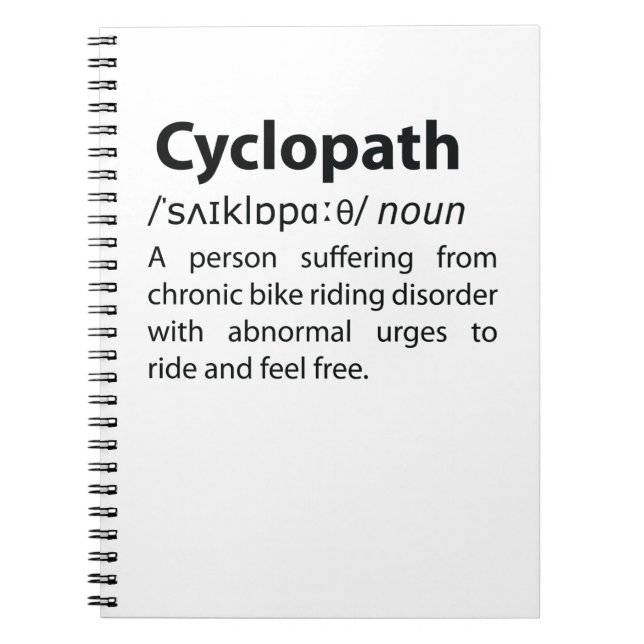 Cyclopath Funny Dictionary Definition Notizblock (Vorderseite)