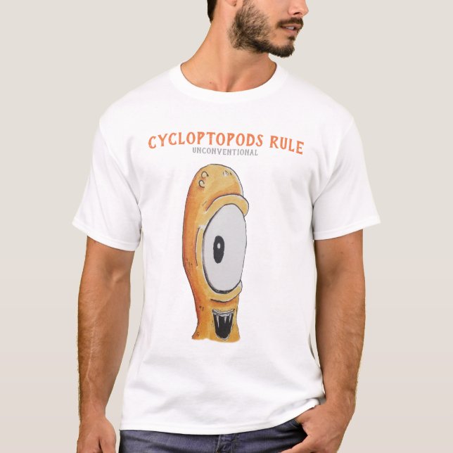 Cycloptopods Regel #2 - weißer T - Shirt (Vorderseite)