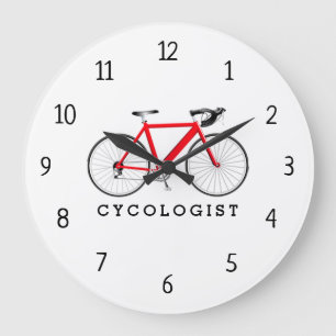 Cycologist Red Bicycle Large Clock Große Wanduhr
