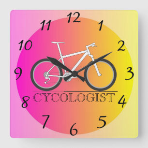 Cycologist Wall Clock Quadratische Wanduhr