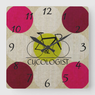 Cycologist Wall Clock Quadratische Wanduhr