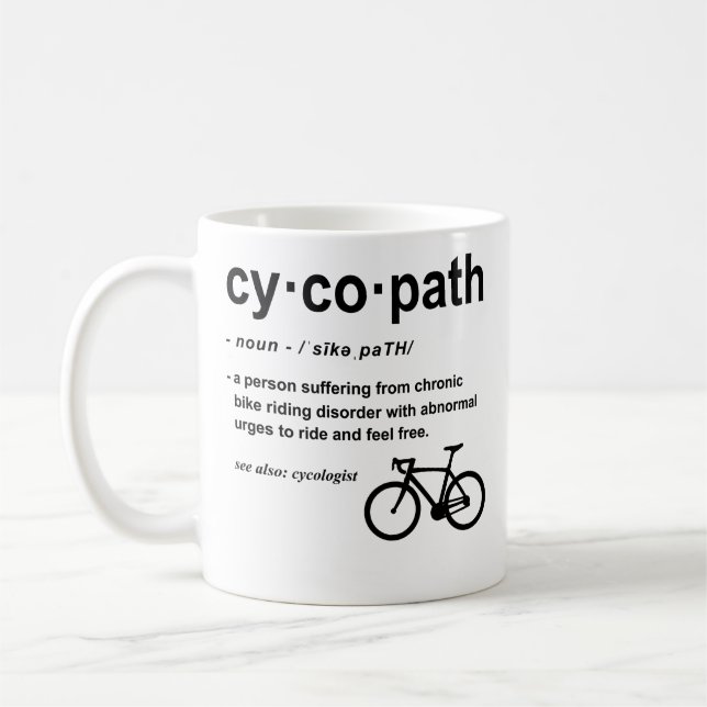 Cycopath Definition Funny Biker Addict Cycling Kaffeetasse (Links)