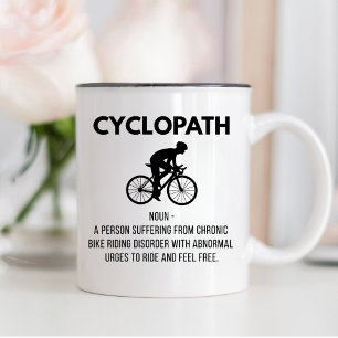 Cycopath-Definition-Geschenk, Fahrradfahrer-Vater, Zweifarbige Tasse