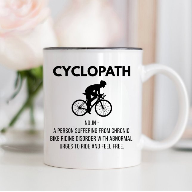 Cycopath-Definition-Geschenk, Fahrradfahrer-Vater, Zweifarbige Tasse (Von Creator hochgeladen)